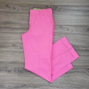 Lilly Pulitzer Solid Pattern Straight Leg Chino Trouser Pants Pink Size 12